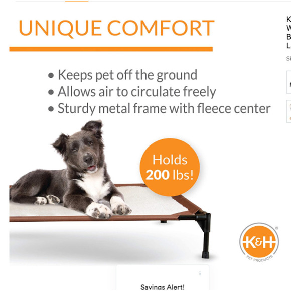 K&H Dog Warming Cot Elevated Dog Bed, Chocolate/Fleece Medium 25 X 32 X 7 Inches - Picture 4 of 10